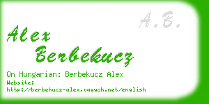 alex berbekucz business card